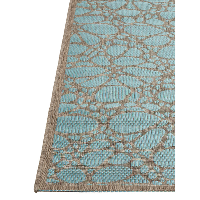 Home Loft Concept Aqua/Brown Indoor/Outdoor Area Rug & Reviews